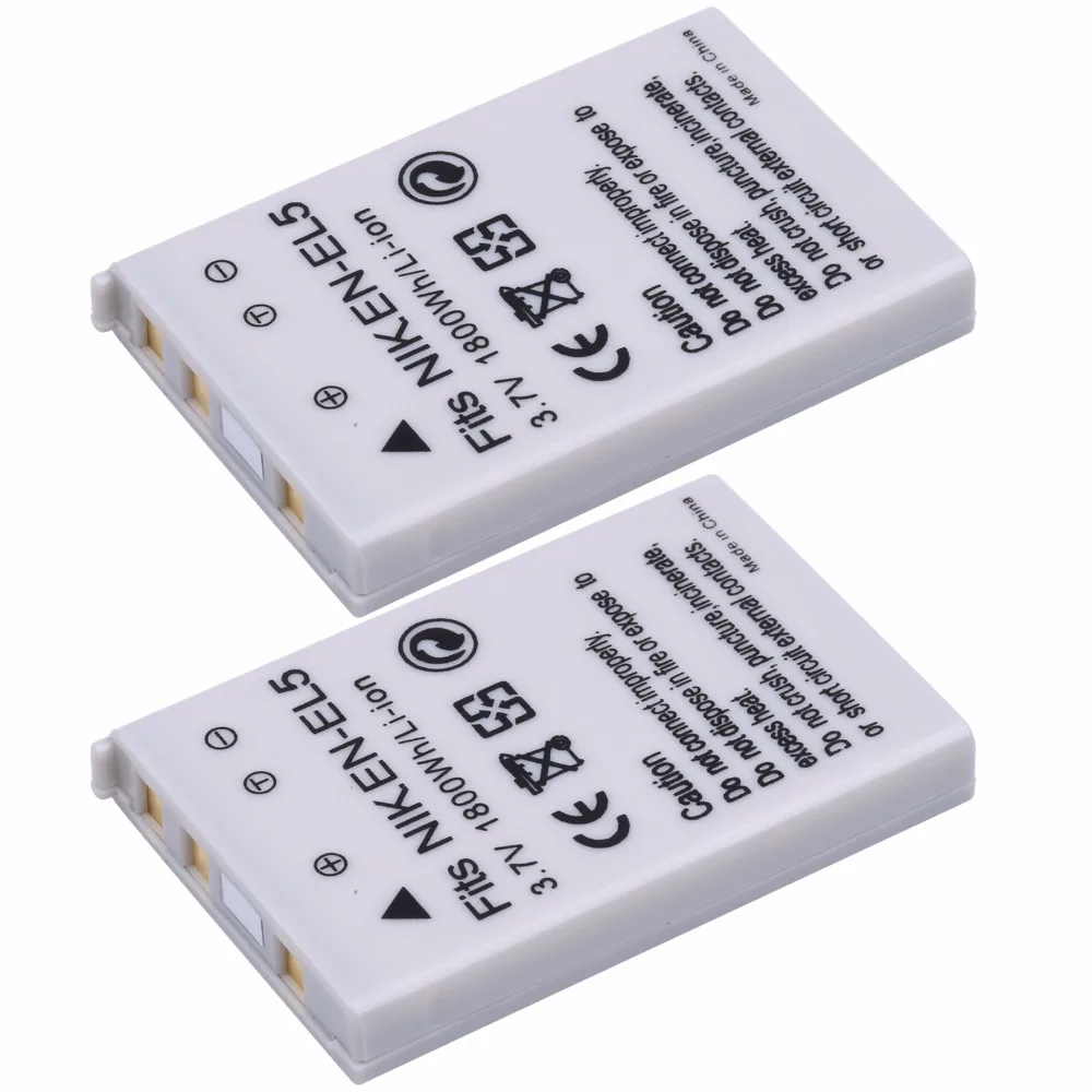 2 Pcs EN-EL5 EN EL5 Battery for Nikon Coolpix P4 P80 P90 P100 P500 P510 P520 P530 P5000 P5100 5200 7900 P6000 3700 4200