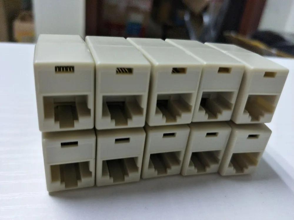 10 x RJ-45 SOCKET RJ45 Splitter Connector CAT5 CAT6 LAN Ethernet Splitter Adapter Network Modular Plug For PC Lan Cable