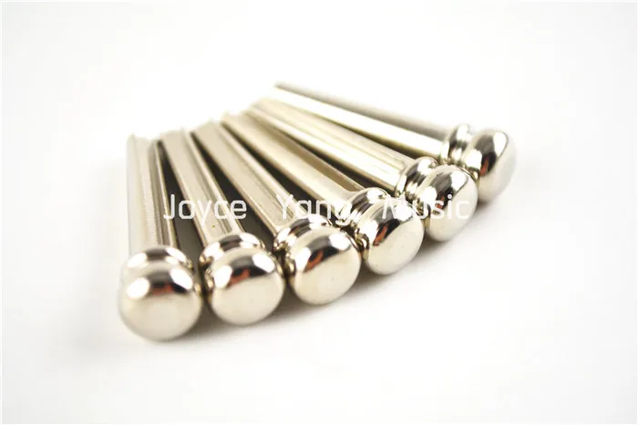 Set of 6pcs Niko Acoustic Guitar Bridge Pins Chrome Brass Guitar Bridge Pins Free Shipping Wholesales