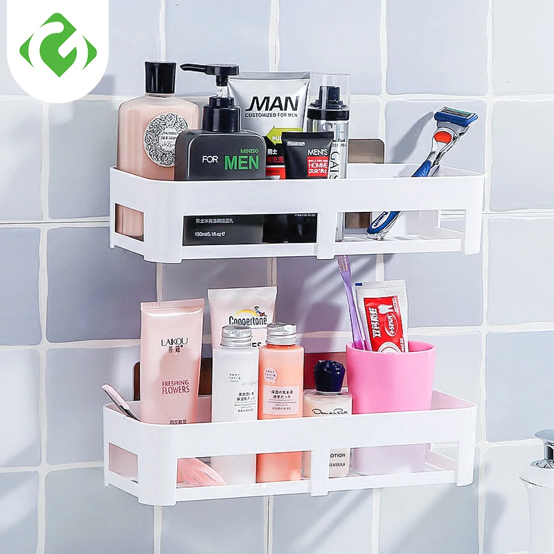 Wall Mounted Type Storage Shelves Racks Bathroom Storage Organization Single layer ABS Shower Gel Shampoo Storge Racks Strong