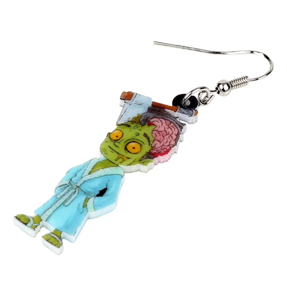 WEVENI Acrylic Halloween Horrible Bathrobe Zombie Earrings Drop Dangle New Trendy Unique Jewelry For Women Girls Charms Bijoux