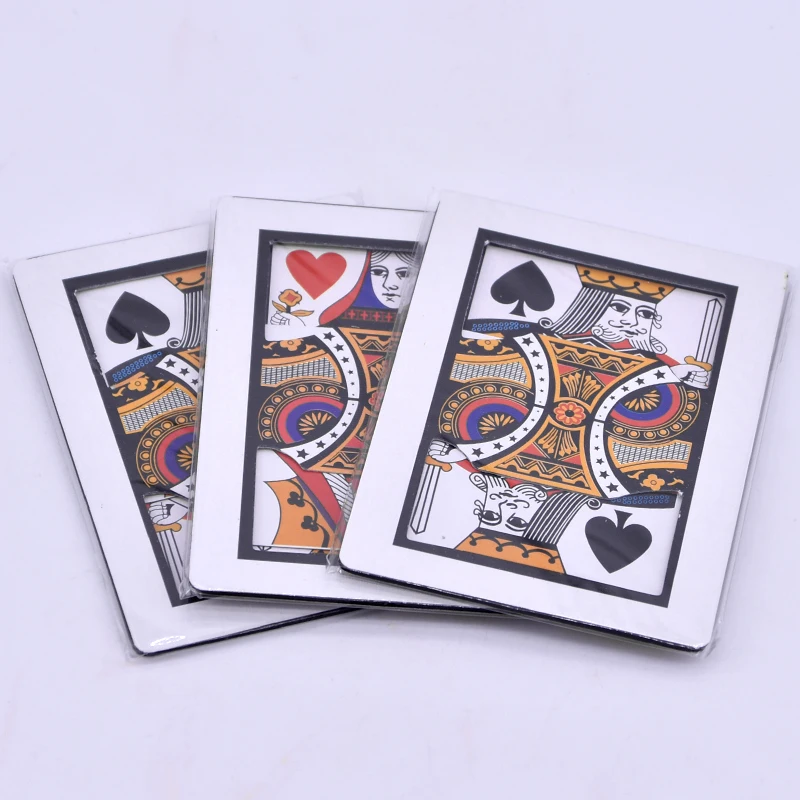 3pcs/lot Automatic Three Card Monte (Poker Size,8.8x6.4cm) Magic Tricks K to Q Card Magia Close Up Gimmick Props Accessories Fun