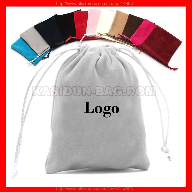 

(300pcs/lot) custom velvet gift bag logo for your business