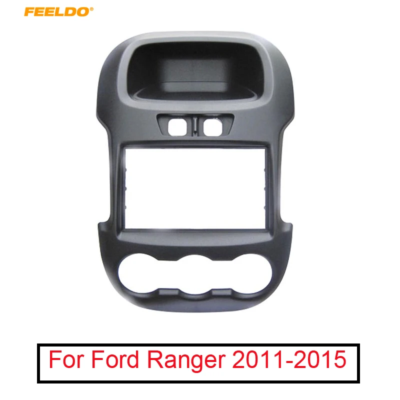 

FEELDO 2Din Car Stero Radio Dash Frame Fascia for Ford Ranger 2011-2015 Panel Face Plate Bezel Trim Mount Kit #AM999