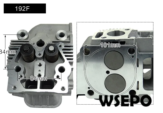 Cylinder Head Complete(incl. Valve Springs Assembled) For 192F 192FA Air Cooled  Diesel Engine 7.5KW-8KW  Diesel Generator Parts