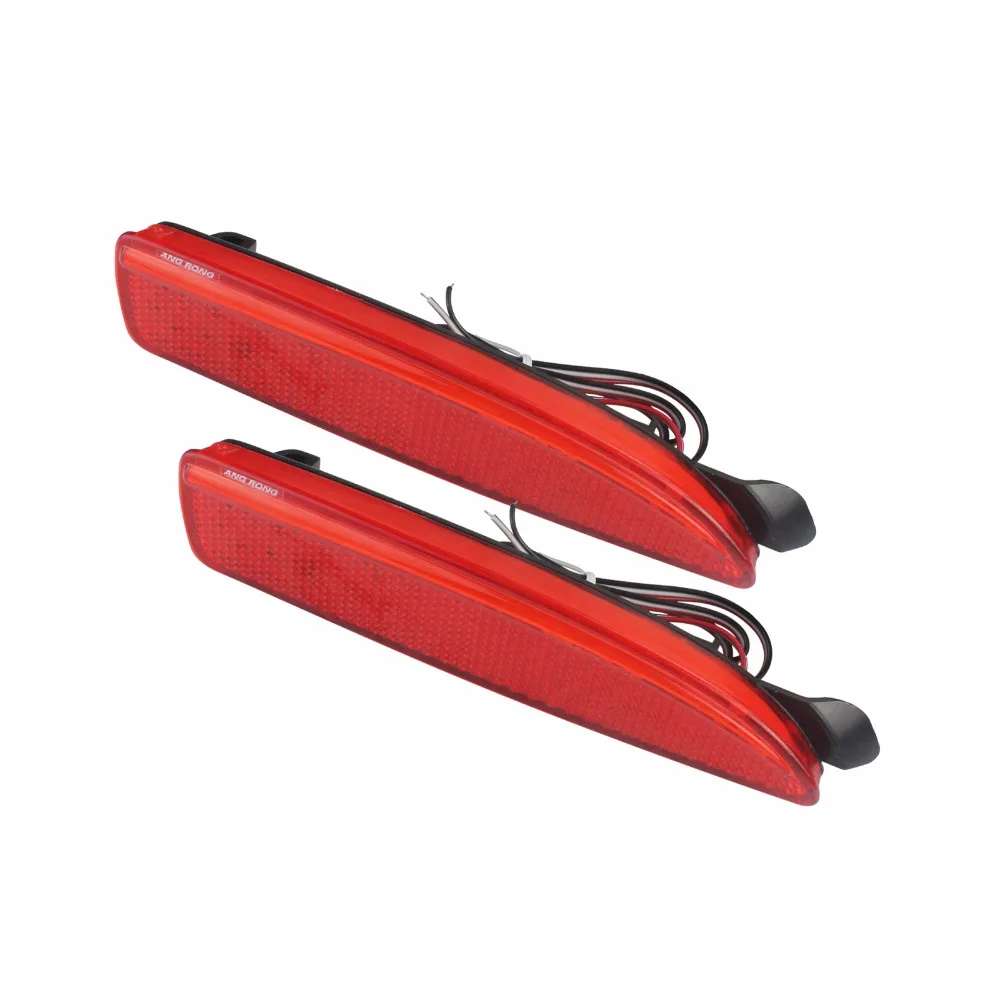 ANGRONG 2x Red Rear Bumper Reflector LED Tail Stop Brake Light For Mazda 3 Axela BM (saloon 4-door only) 2013-up(CA240)