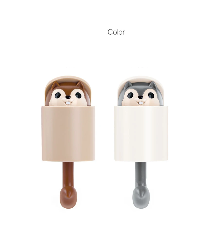 Squirrel Creative Strong Viscose Wall Hanging Cute Cartoon Kitchen Dress Hat Decorative Hook