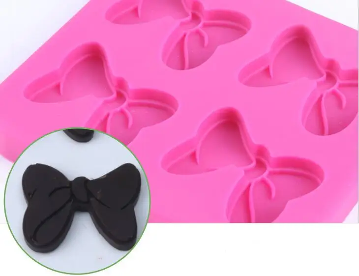 Cake Mold 1 pc bows cartoon butterfly Bow Tie Silicone Mould bows Chocolate Cake Baking Icing ice Fondant Tool bakeware