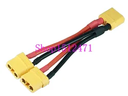 XT90 Parallel Battery Y Splitter Cable 1 male to 2 female for Lipo Battery