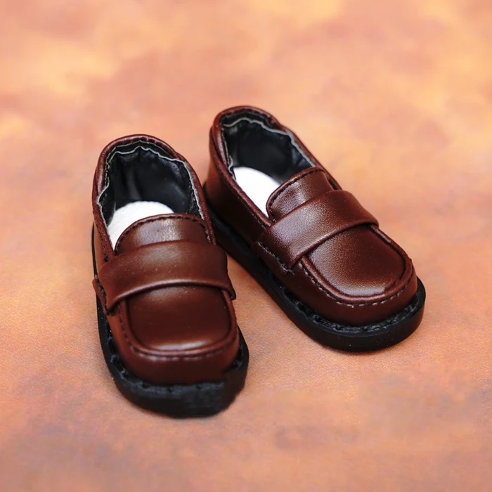 D01-P018 children handmade toy 1/4 1/6 Doll Accessories BJD/SD doll shoes brown Student shoes 1 pair