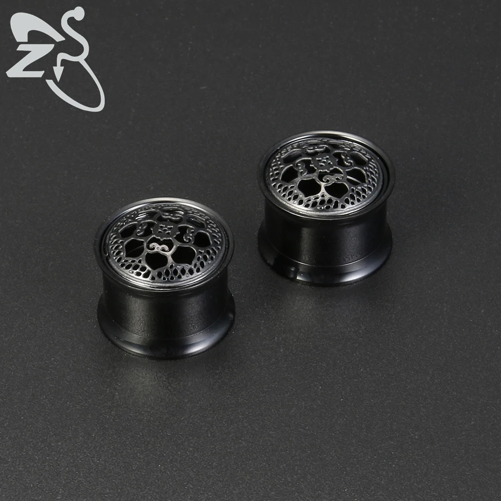 ZS 8-18mm Double Flared Ear Plug Tunnel Stainless Steel Screw Ear Expander Stretcher Polished Flesh Tunnel Body Piercing Jewelry