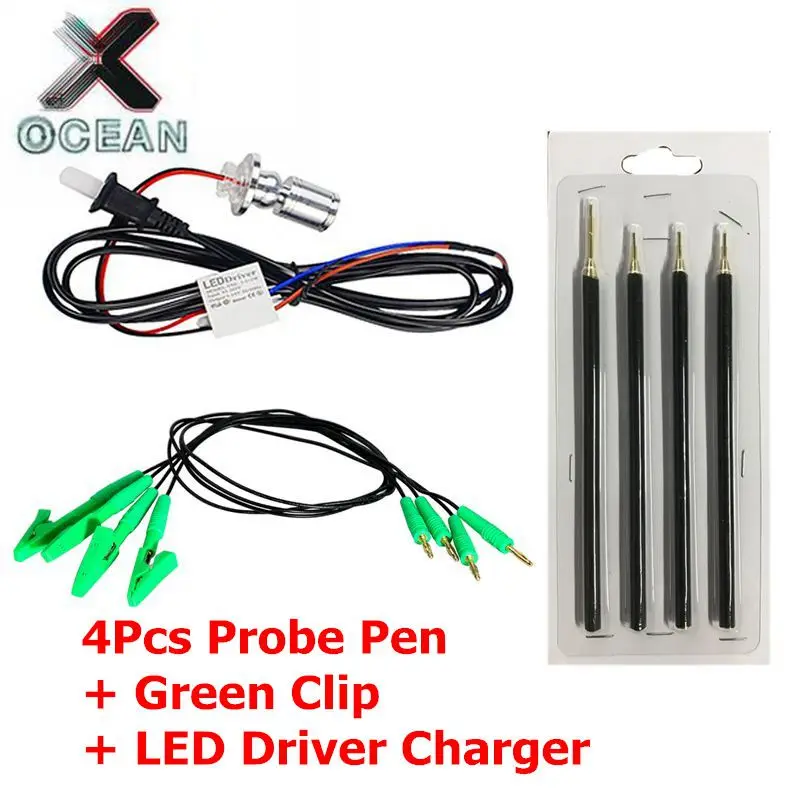 

4pcs/Set Probe Pens 4pcs Pins With Connect Cable Replacement LED BDM FRAME OBD2 Programming For V7.020 V5.017 ECU Board