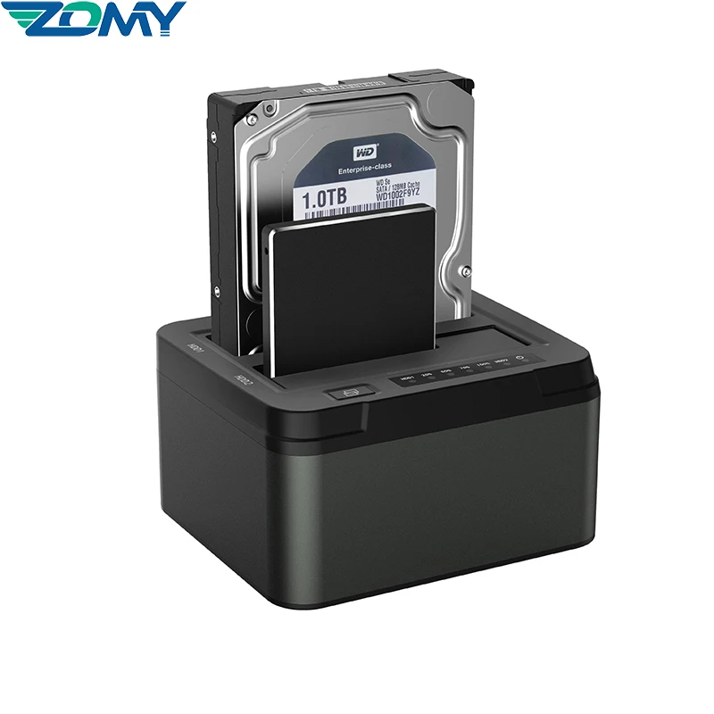 Imagem -02 - Estação de Encaixe Usb 3.0 para Sata 2-bay Adaptador Hdd Usb 3.0 2.5 e 3.5 Polegadas Suporte para Duplicador Ssd Sata 2x8 tb