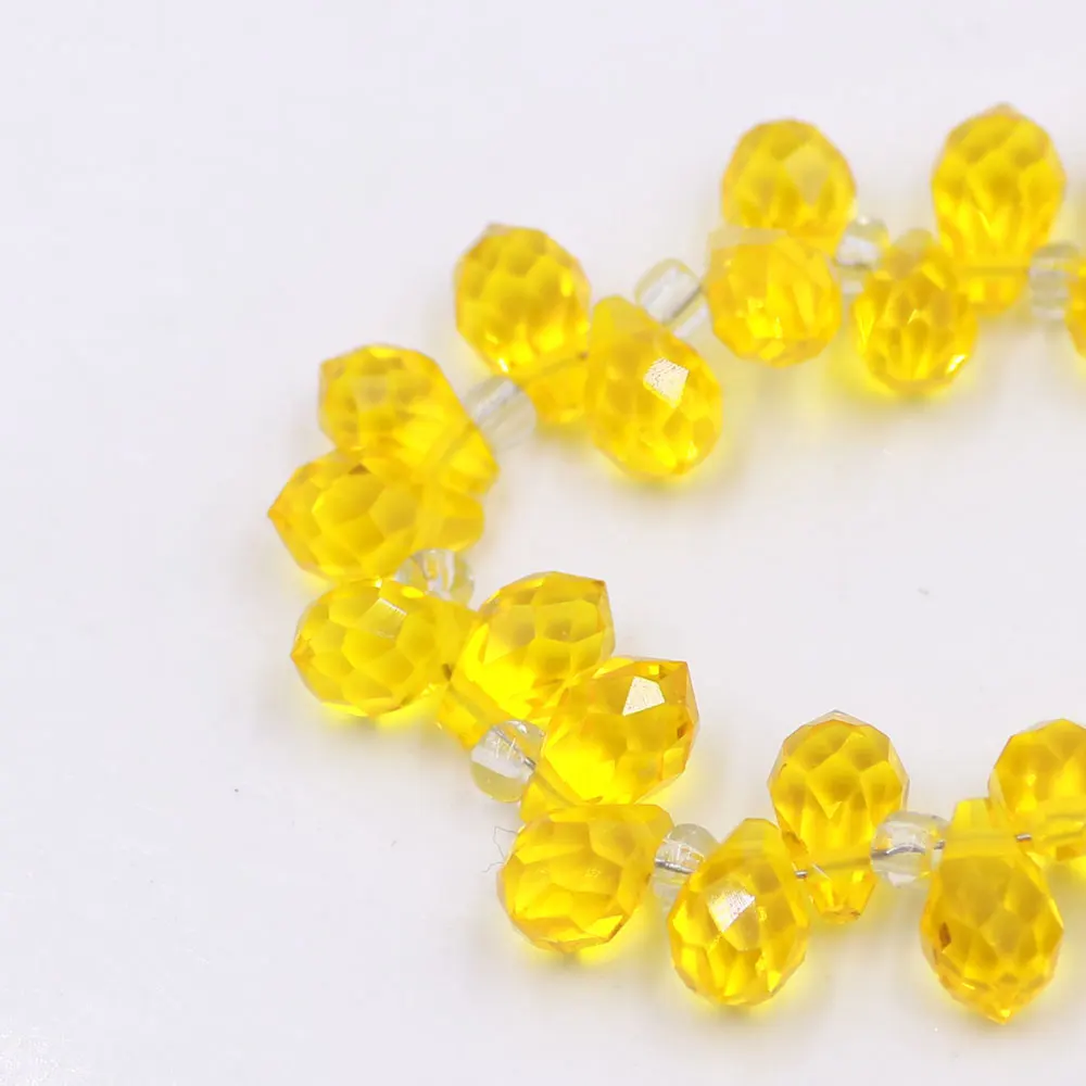 95Pcs/Lot 5x8mm Top Drilled Crystal Teardrop Pendants Prism Faceted Beads For Jewelry DIY Making Craft Material Accessories