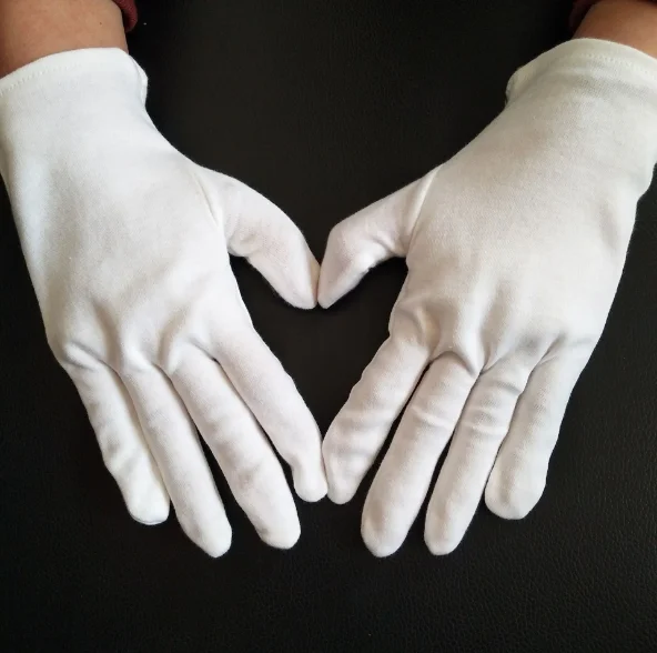 high quality White gloves made of pure cotton labor work thin cotton etiquette reception parade performances of gloves