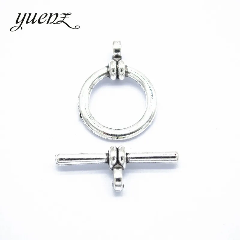 YuenZ 10 set  Antique Silver Round-shaped OT Toggle Clasp Metal Fastener Bracelet For Jewelry Making DIY Accessories  V204