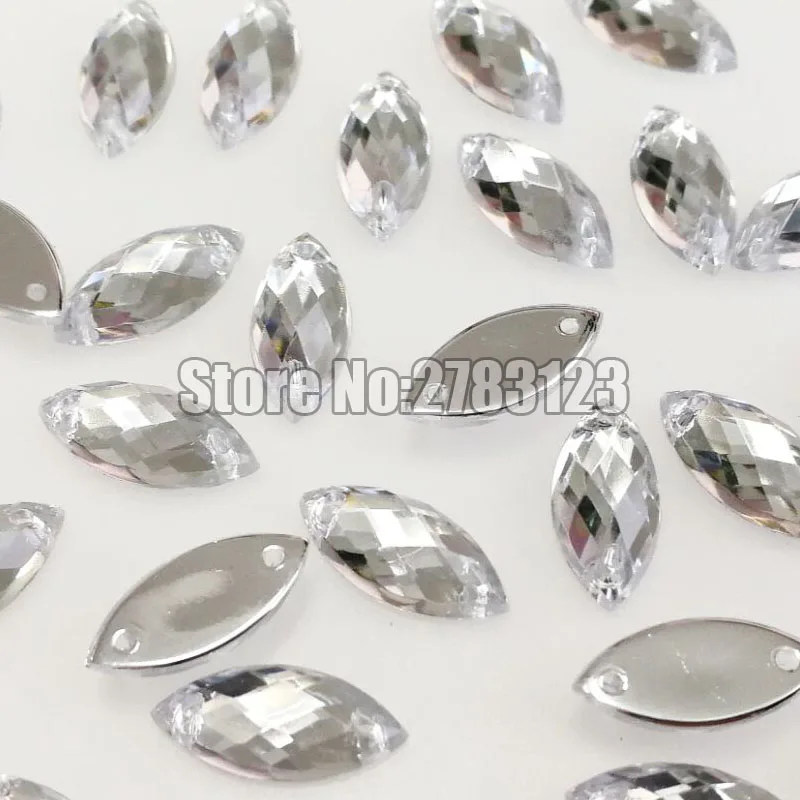 5x10mm/7x15mm/9x20mm Horse eye shape High quality Acryl sew on rhinestones with two holes,diy/clothing accessories