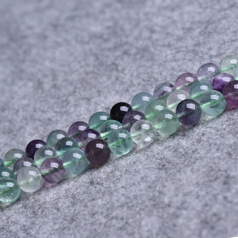 A+++ Natural Green Fluorite Crystal Round Loose Gem Beads 15\