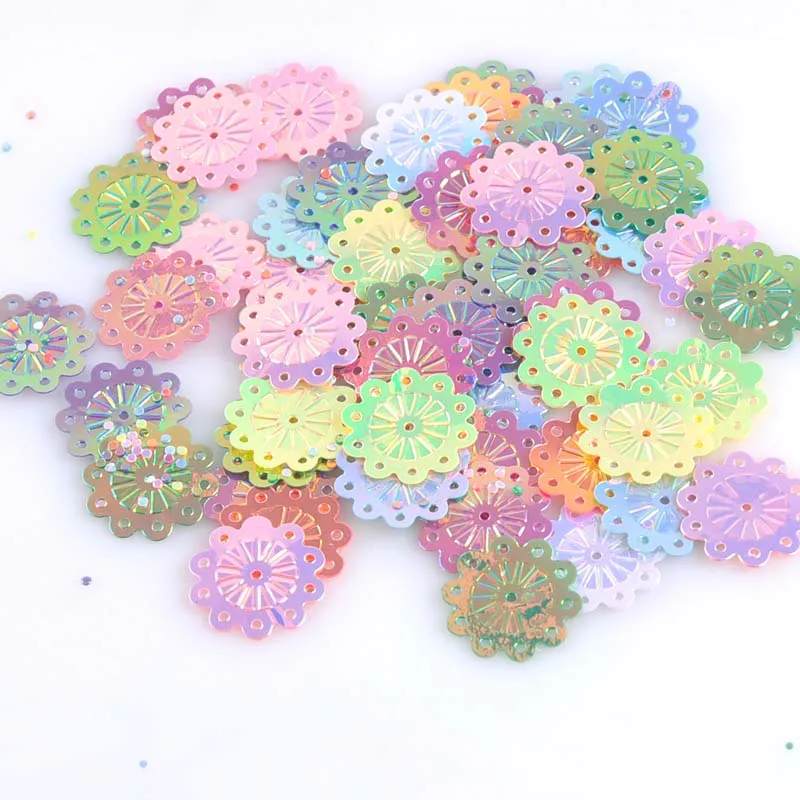 10g mixed round flower Spangle Loose Sequins Multicolor Paillettes Sewing Craft Children DIY Accessories 18mm CP1417