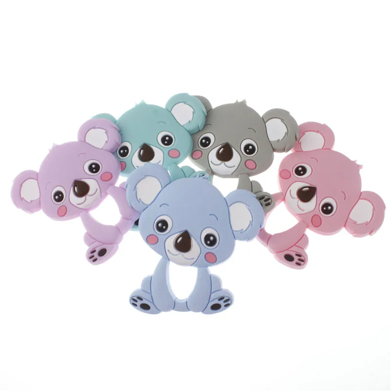 10pcs Koala Silicone Teether Pendant Bear Baby Teether Toys BPA Free Chewable Silicone Teething Chew Toys For Baby