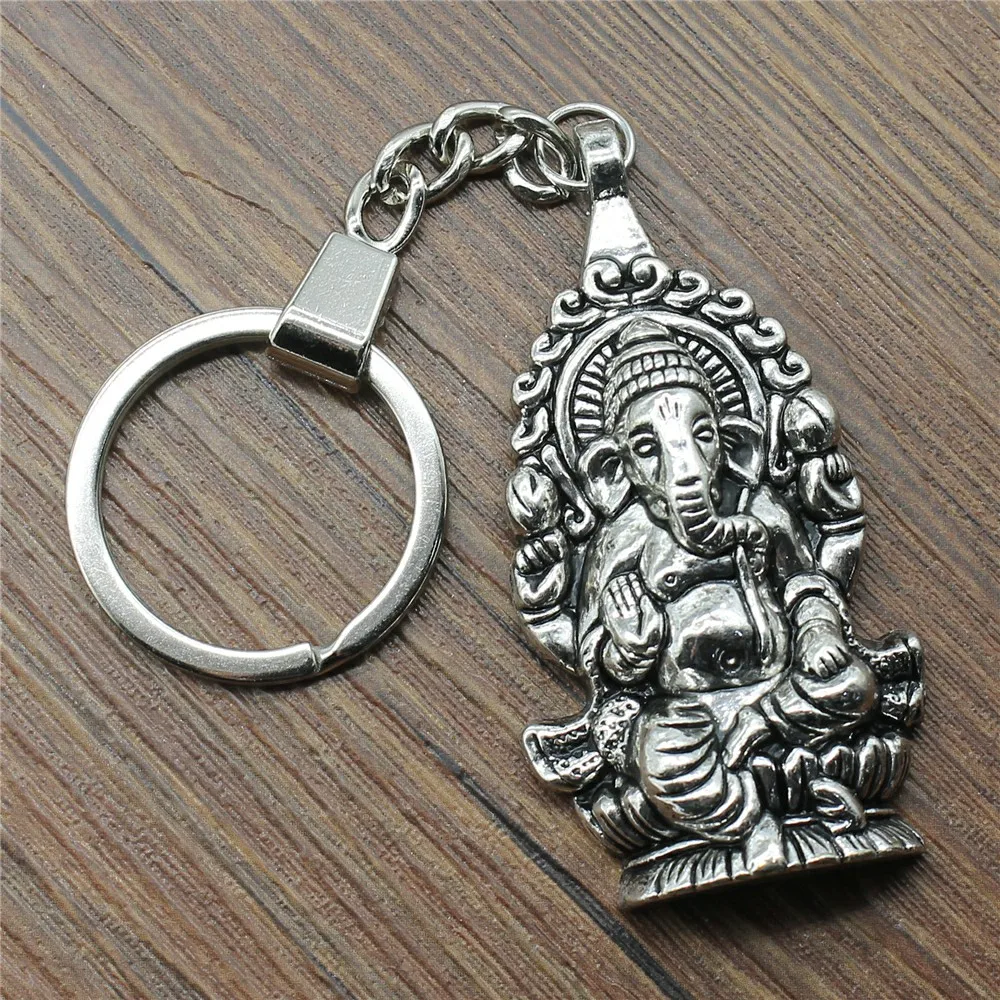 Elephant Keychain Ganesha Statue Key Chain Ganesha Pendant Charms Women Jewelry Cute Keychain For Keys Jewelry Gift