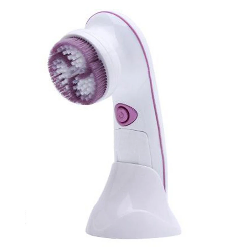 4 in 1 Electric Facial Cleanser 2 Speed Rotary Cosmetic Brush Spin Face Cleaning Brush For Skin Beauty Care Battery Power