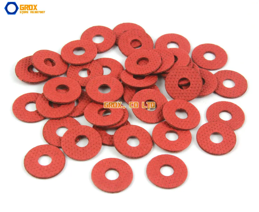 

2000 Pieces M4*12*0.5mm Red Paper Washer Insulation Washer