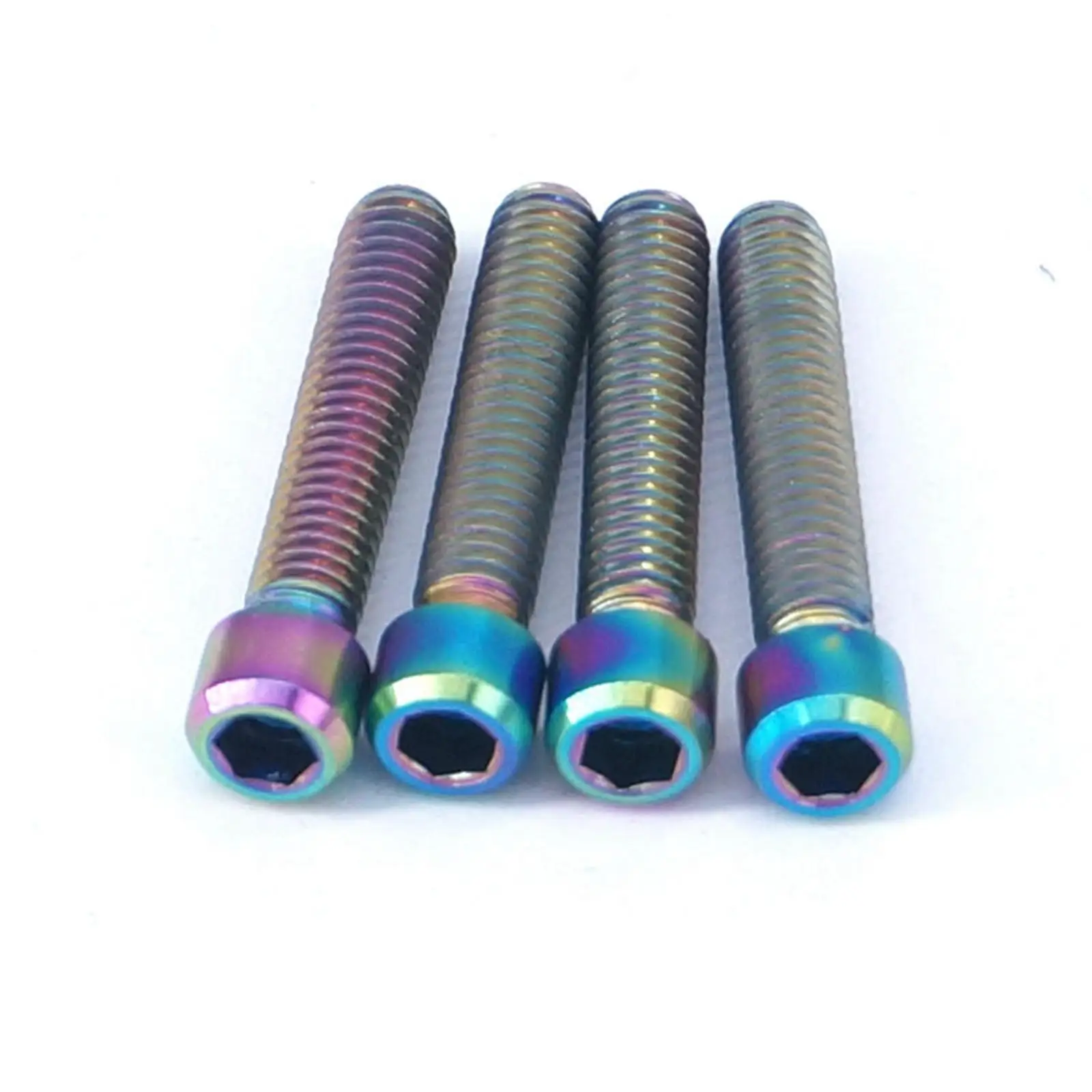 4 PCS M4x20mm Rainbow GR5 Titanium Bolts Screws For Bike Derailleur