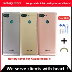 Battery Back Cover For Redmi 6 Battery Cover Back Case For Redmi 6A Back Cover Housing +Volume Power Buttons Cameca Lens