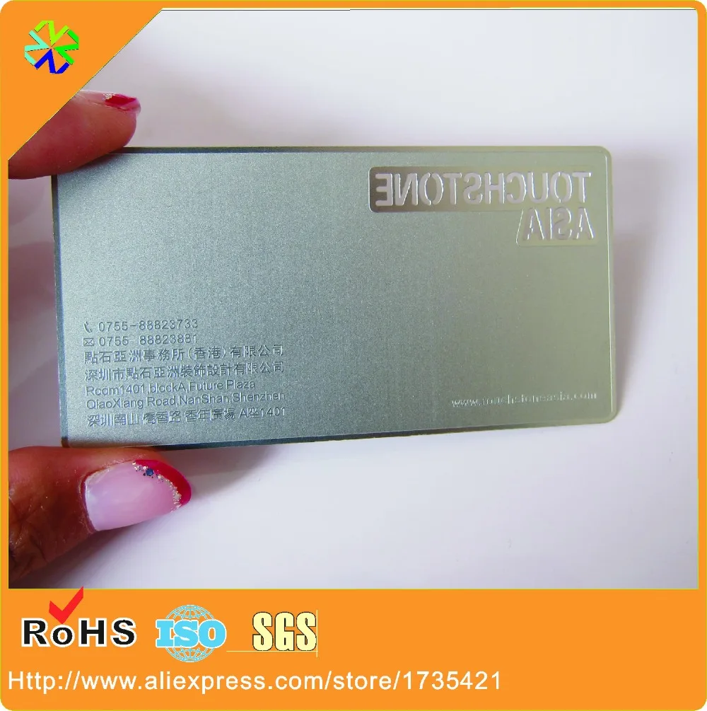 1000pcs/lot metal card / stainless steel metal business cards / etched metal business cards