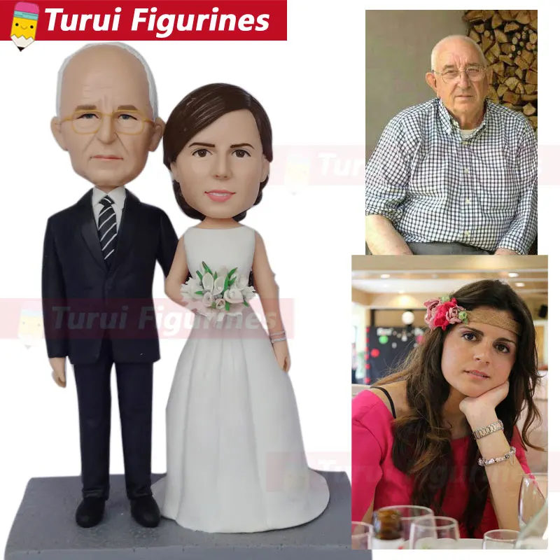 Bobble Head Figures collectible figurines husband & wife travel wedding miniature custom bobblehead couple traveling figurines