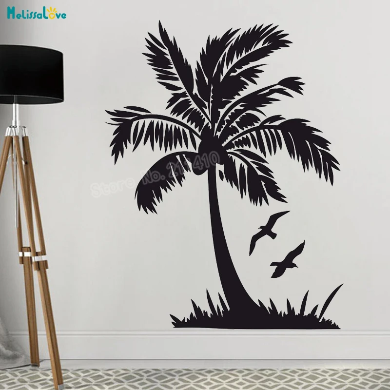 Dream Island Wall Sticker Tree with Two Birds Home Decoration For Living Room Bedroom Relaxed Self-adhesive Art Decals YT627