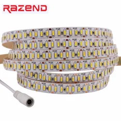 Ultra jasny SMD 3014 LED Strip z złącze DC plug 204 led/m DC12V zimny ciepły biały wodoodporna elastyczna taśma oświetleniowa LED 5m