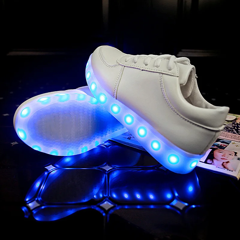 Fashion 25-40 Led Children\'s Sneakers Kids shoes USB Charging Lighted Luminous Sneakers Boy/Girls LED lights glow Children Shoes