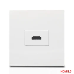 HDMI2.0 Female Wall Outlet White Color Pass Through HDMI Faceplate Socket 86x86mm