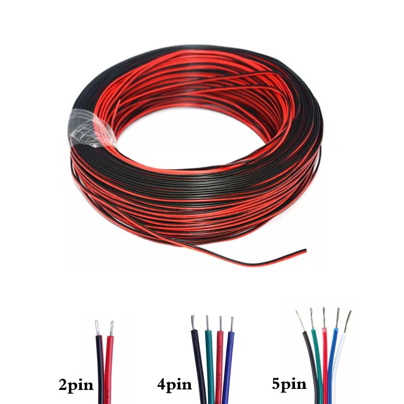 

LED Strip Extension Wire 2pin 4pin 5pin Wire LED Cable Cord Connector Wire For SMD 5050 3528 RGBW RGB Single Color LED Strip