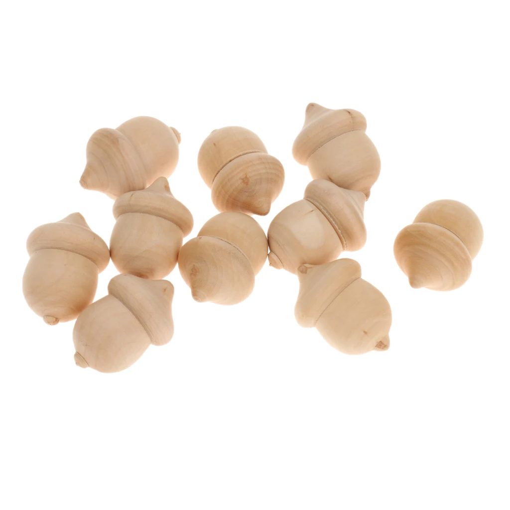 10 Pcs Novelty Waldorf Biji DIY Plain Kayu Yang Belum Selesai Lucu Fashion Kerajinan Aksesoris