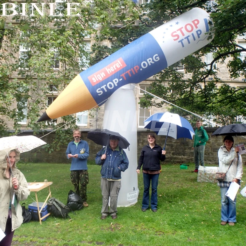 

Attractive Oxford cloth 4.5mH giant inflatable pencil replica with fan for event advertising