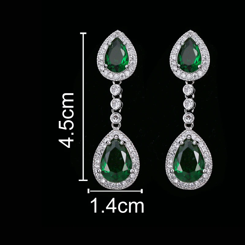 EMMAYA Trendy Water Drop CZ Crystal Earrings for Women Vintage Silver Color Wedding Party Earrings Jewelry brinco