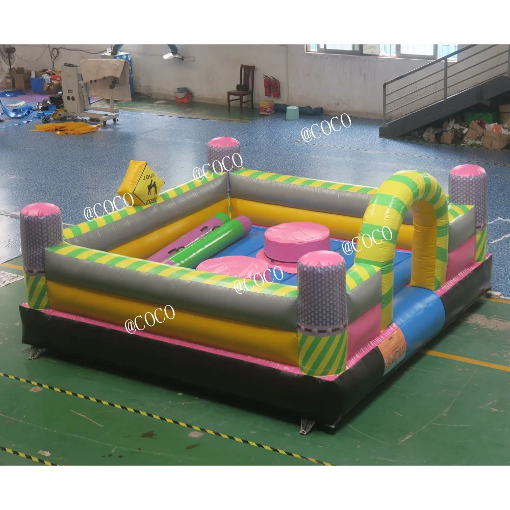 Exciting Interactive Inflatable Gladiator Joust,4x4m/5x5m Jousting Arena Inflatable Sticks Battle Games,free air shipment