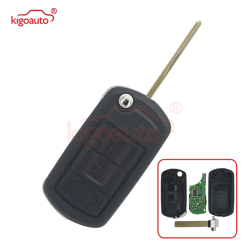 

Kigoauto Flip remote car key 3button 434Mhz ID46 chip HU92 key blade for Landrover LR3 remote key