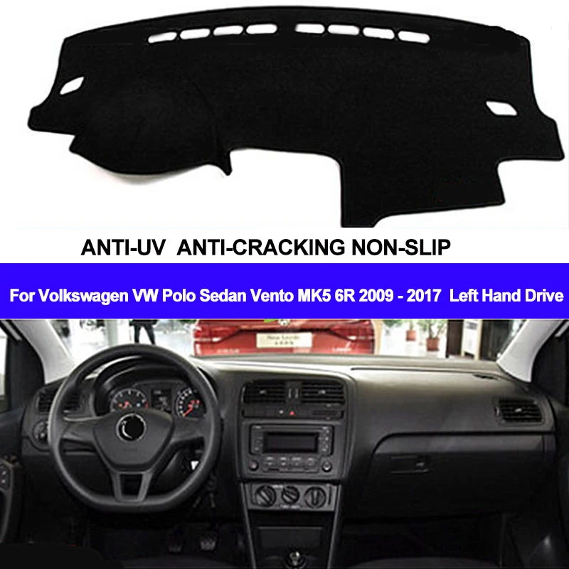 TAIJS Car Dashboard Cover For Volkswagen VW Polo Sedan Vento MK5 6R 2009 - 2017 Dash Mat Dash Board Pad Carpet Dashmat Anti-UV