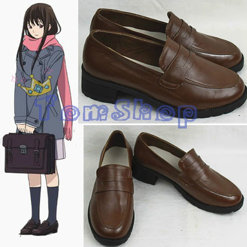 Chaussures en cuir rétro Anime Noragami Iki Hiyori, chaussures de cosplay, taille personnalisée, lycéenne, livraison gratuite