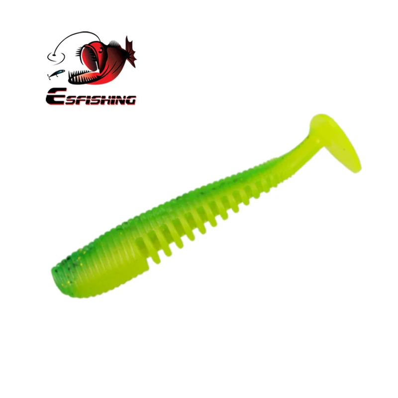 ESFISHING Pesca Isca Quality Lures Minnow FLK Minnow 76mm 8pcs Bass Pike Fishing Bait Soft Plastics T tail Shad for Fish Sinking