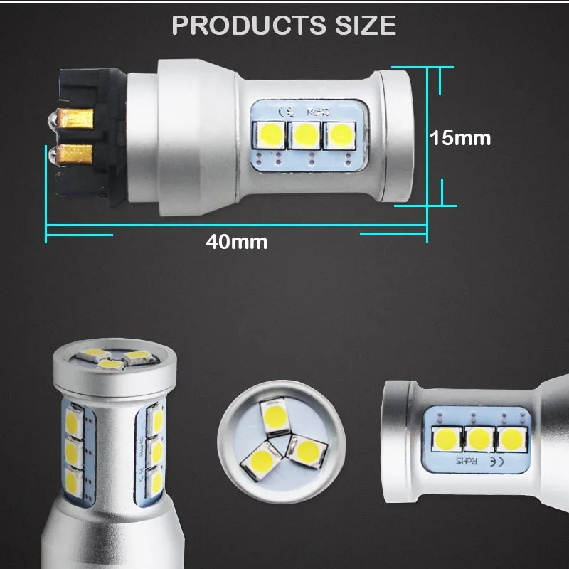 Amber Yellow Error Free PWY24W LED Bulbs For Audi A3 A4 A5 Q3 BMW i3 MINI Cooper F55 F56 Mercedes GLK Front Turn Signal Lights