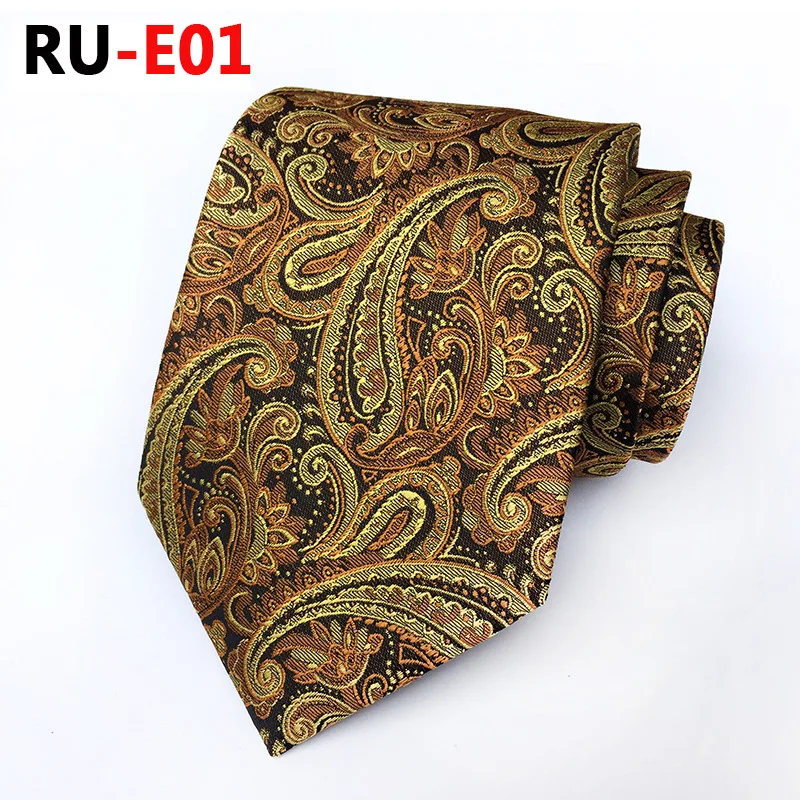 RU-E Series 2018 New Silk Jacquard 8cm Fashion Cashew Nuts Flowers Tie Suit Business Ties Fit Wedding Party Holiday Gifts