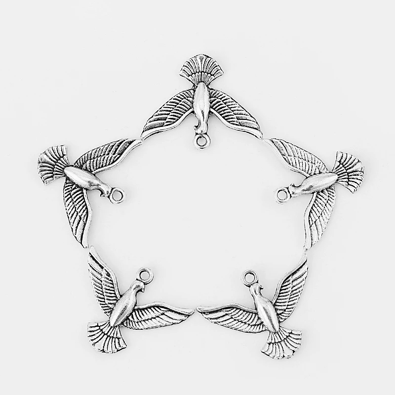 10pcs/set Retro Bird Pigeon Charms Pendants Accessories Animals Beads For DIY Necklace Earrings Bracelets Jewelry Making