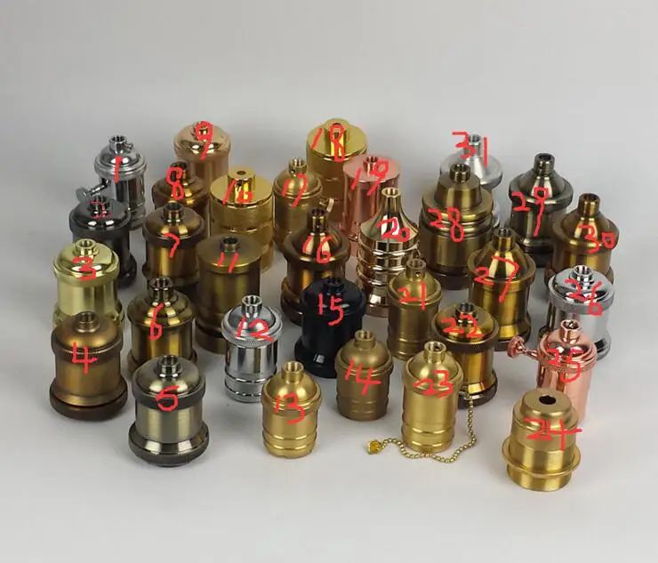 Vintage E27 Lamp Holder Loft Industrial Style Brass E27 Socket Edison Lampholder Base For Pendant Light