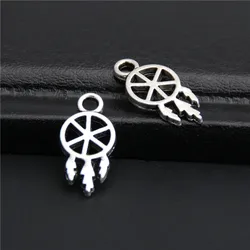 100pcs DIY Jewelry Polished Small Dreamcatcher Charm Pendants For Bracelet Necklace Jewelry Making A2764