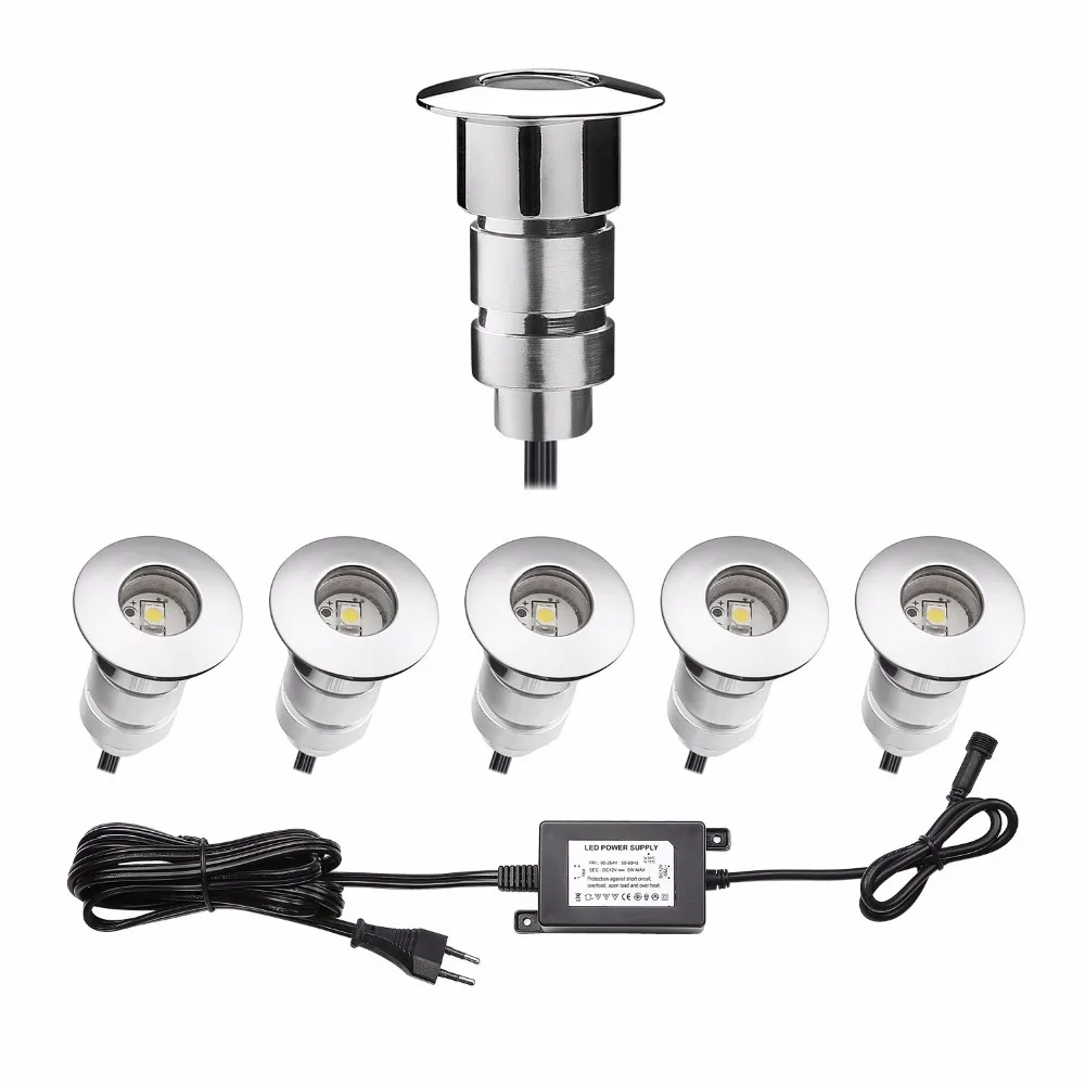 

Low Voltage LED Inground Deck Recessed Lights 0.6W IP67 for Outdoor Stairs Path Garden Security Floodlights 6pcs/set F102-6